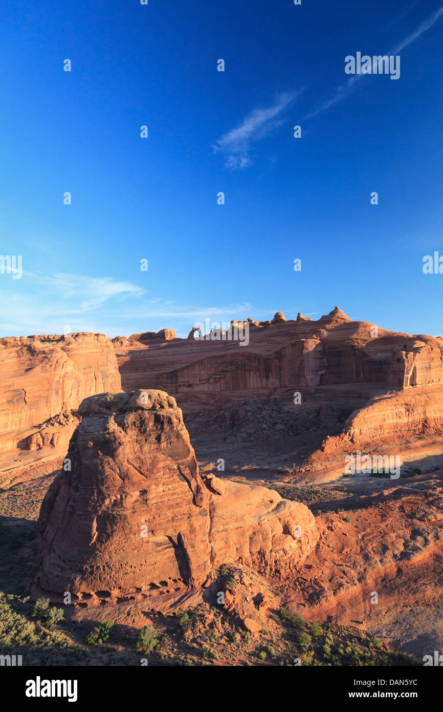USA, Utah, Moab, Arches National Park, Delicate Arch from Lower Viewpoint Stock Photo