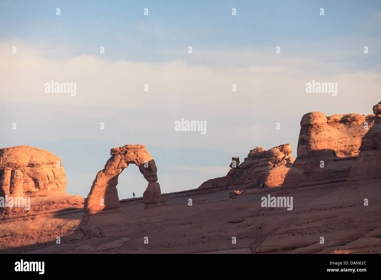 USA, Utah, Moab, Arches National Park, Delicate Arch from Lower Viewpoint Stock Photo