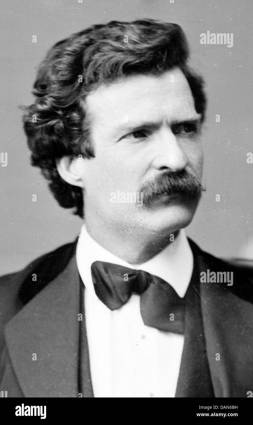 MARK TWAIN (1835-1910) American author and humorist in February 1871. Photo Matthew Brady Stock Photo