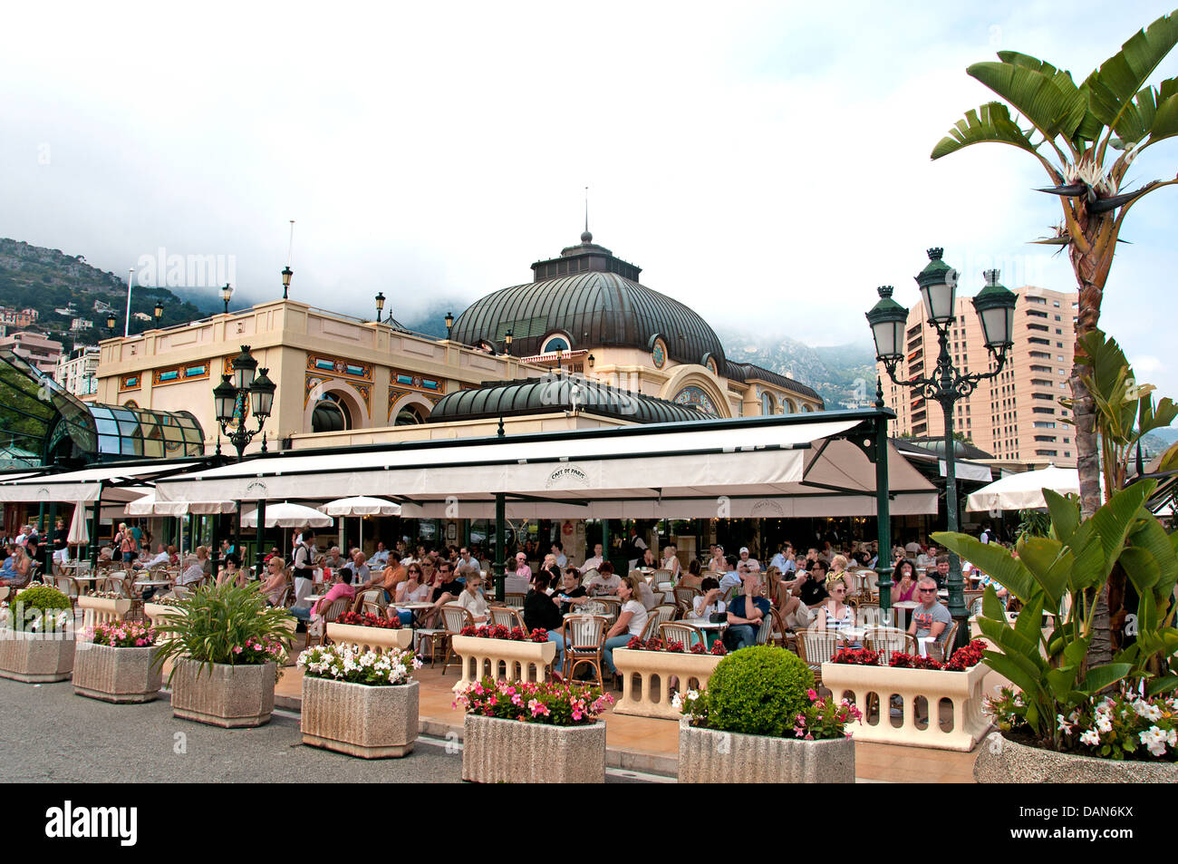 Cafe de Paris Place du Casino Monte Carlo  Principality of Monaco French Riviera Cote D'Azur Stock Photo