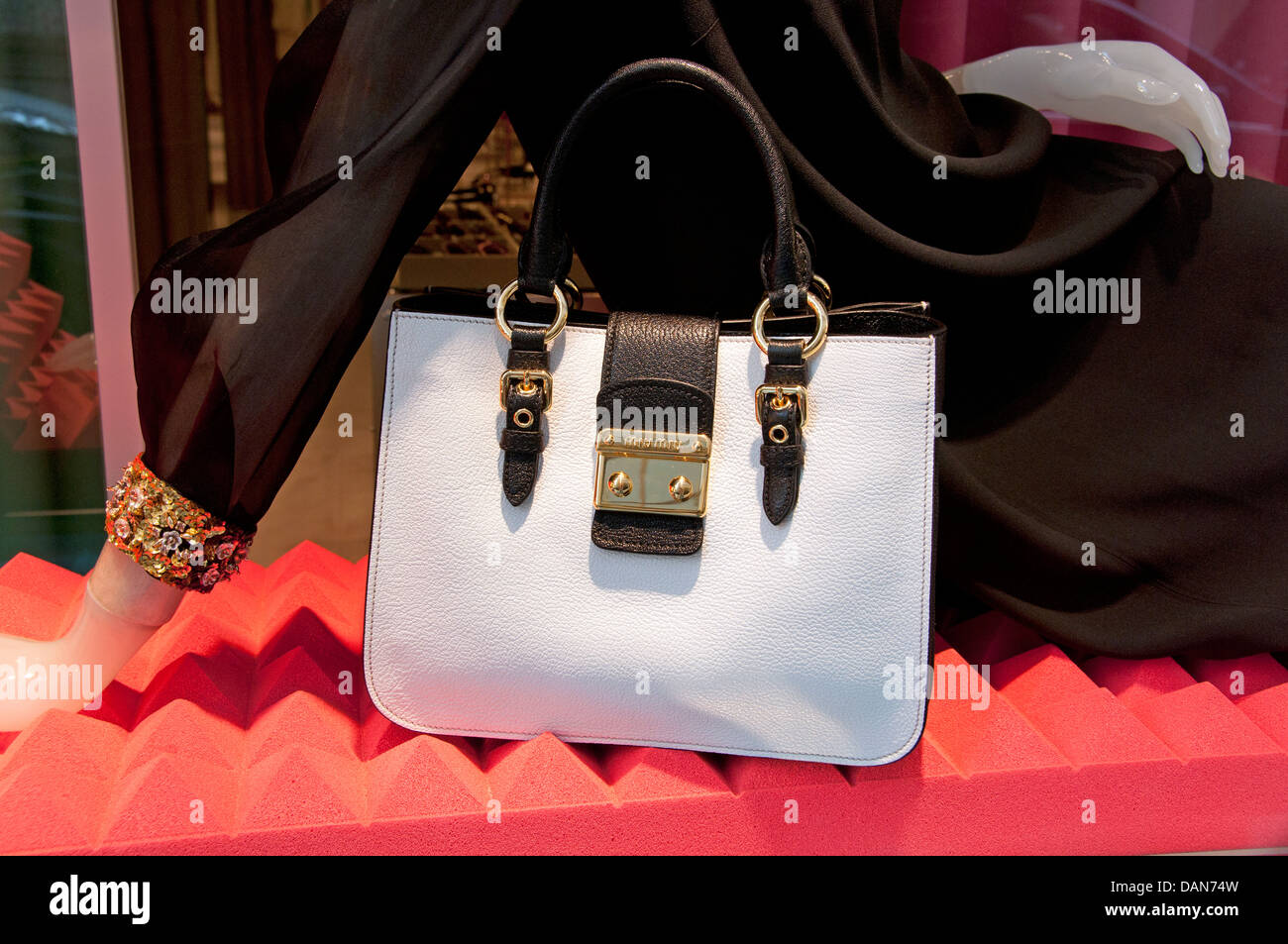 Handbag Miu Miu ( Prada ) Monaco shop French Riviera fashion house Italy  Italian Stock Photo - Alamy