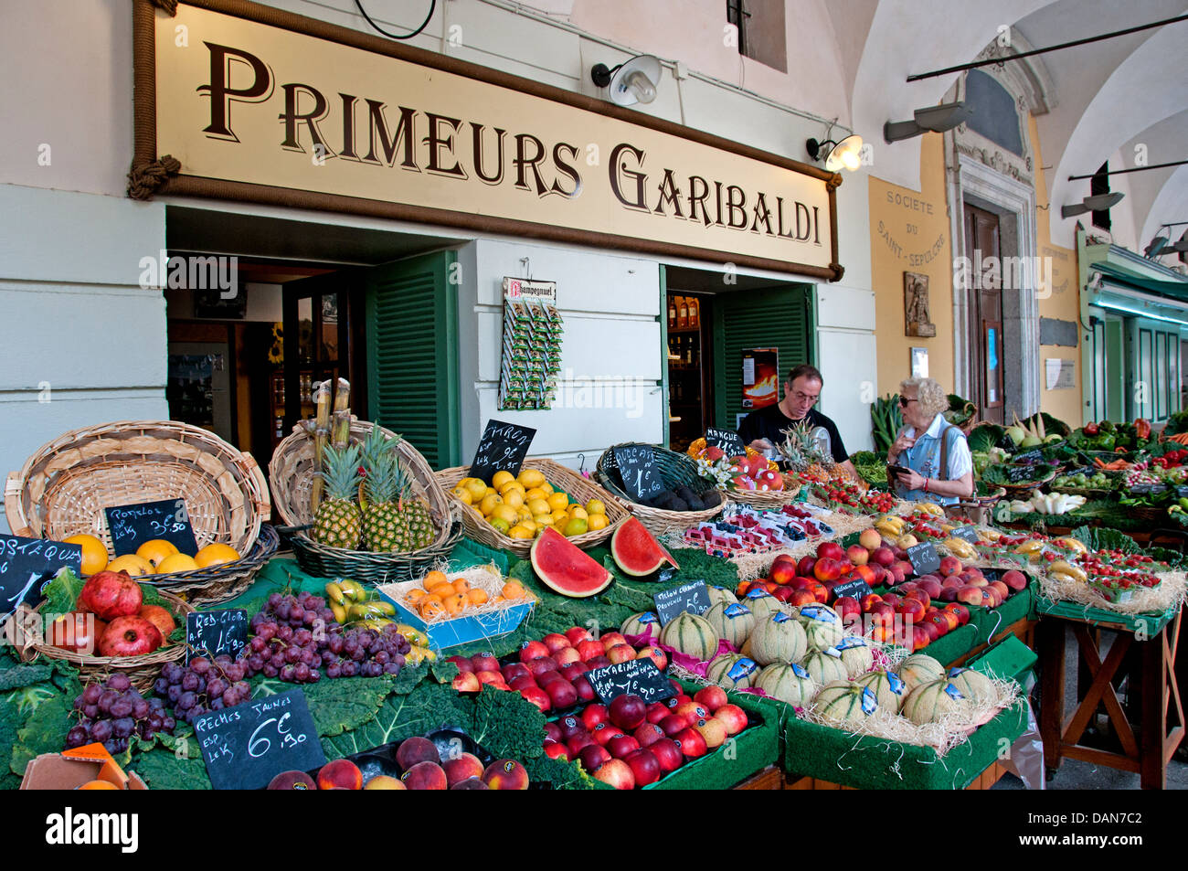 Greengrocer Place Garibaldi Nice France French Stock Photo