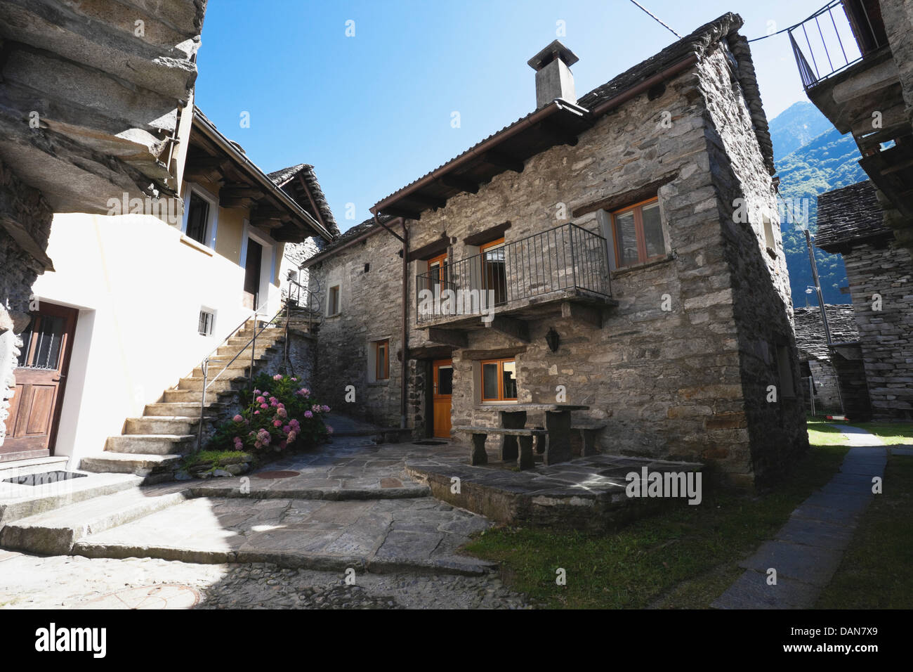 Switzerland, View of house in Brione Stock Photo