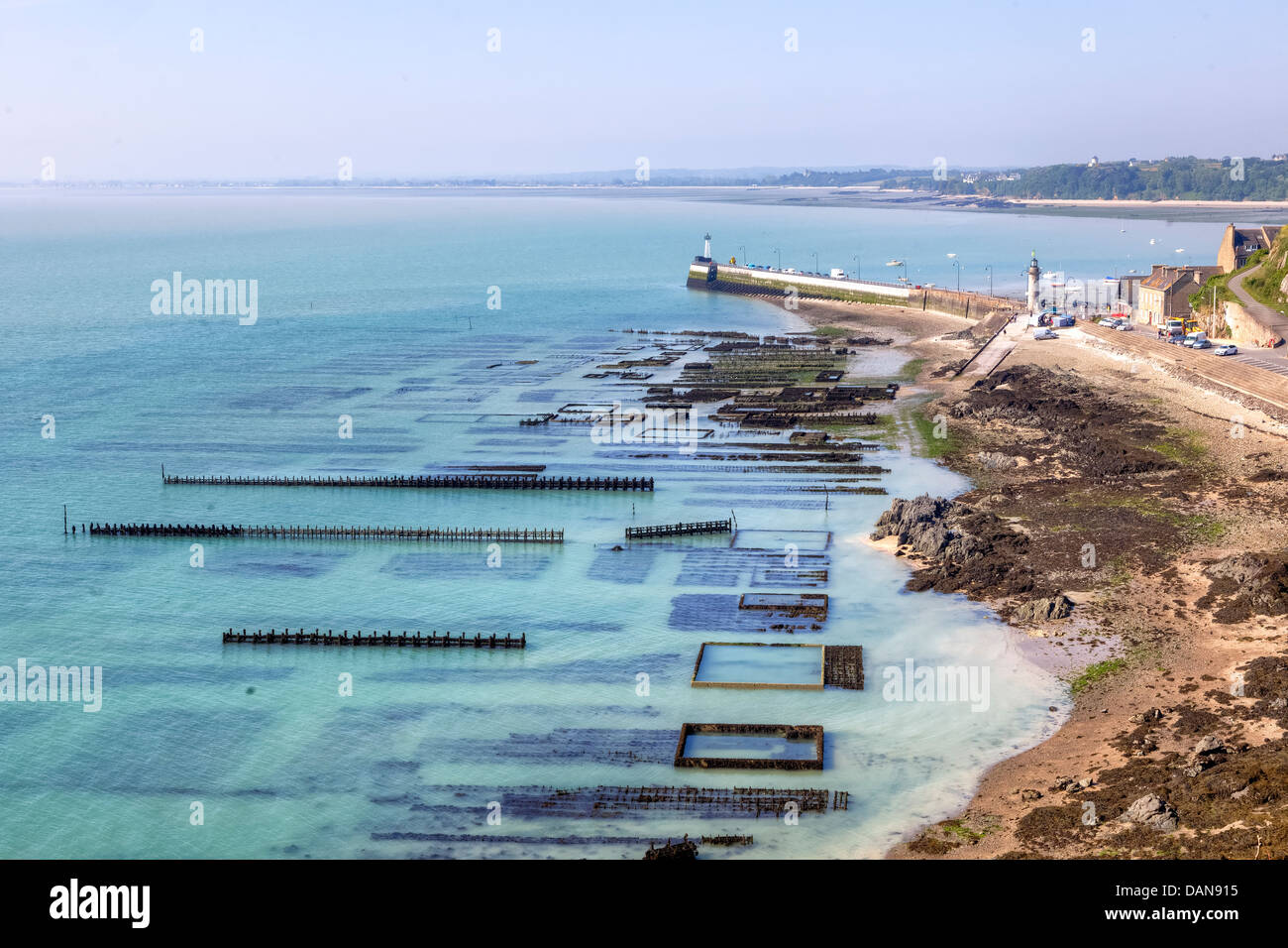 oyster farming in Cancale, Brittany, France Stock Photo