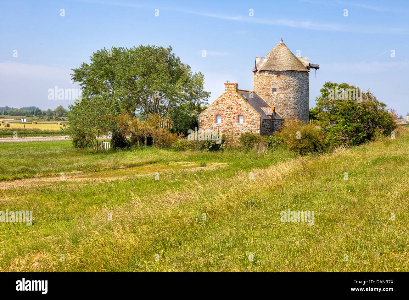 mill in Cherrueix, Brittany, France Stock Photo