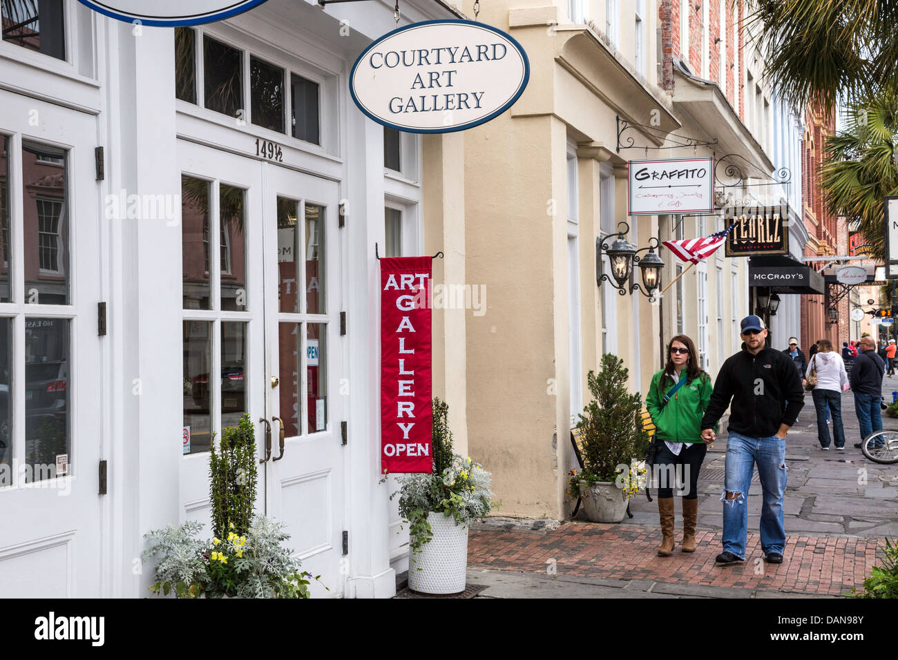 East Bay Street Stores and Restaurants, Charleston, SC Stock Photo Alamy