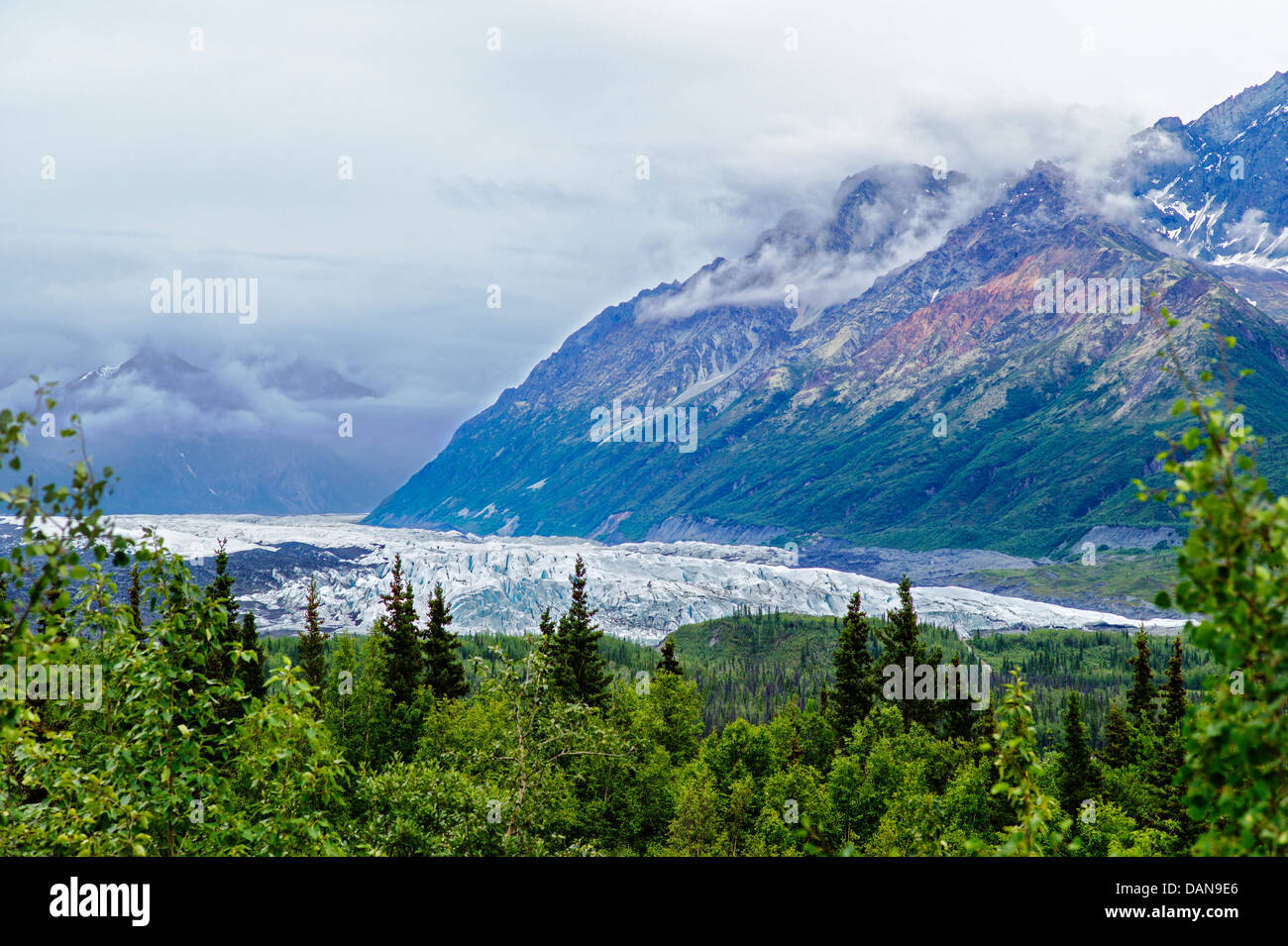 Matanuska Glacier from Glenn Highway, Highway 1, Alaska, USA Stock Photo