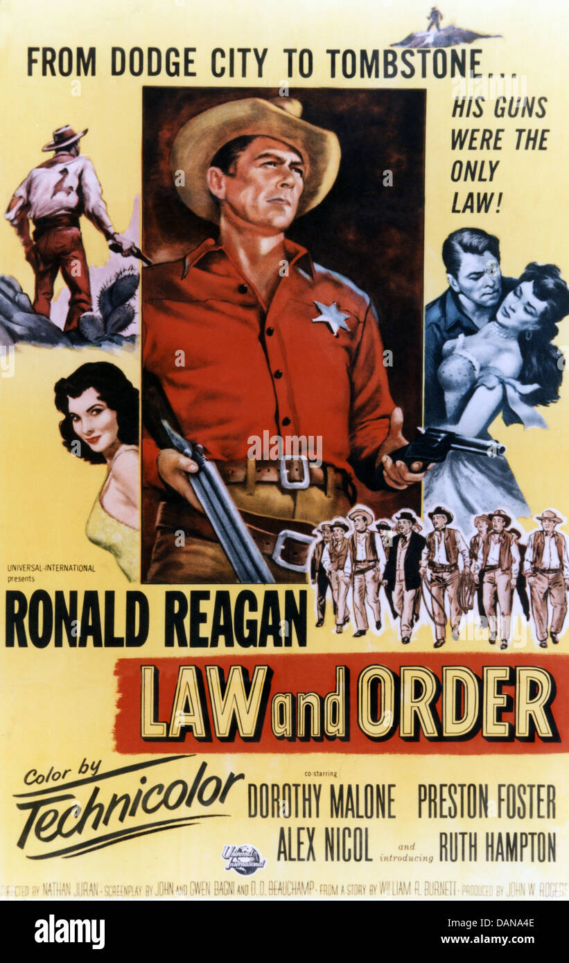 LAW AND ORDER (1953) RONALD REAGAN, NATHAN JURAN (DIR) LWOR 003 MOVIESTORE COLLECTION LTD Stock Photo