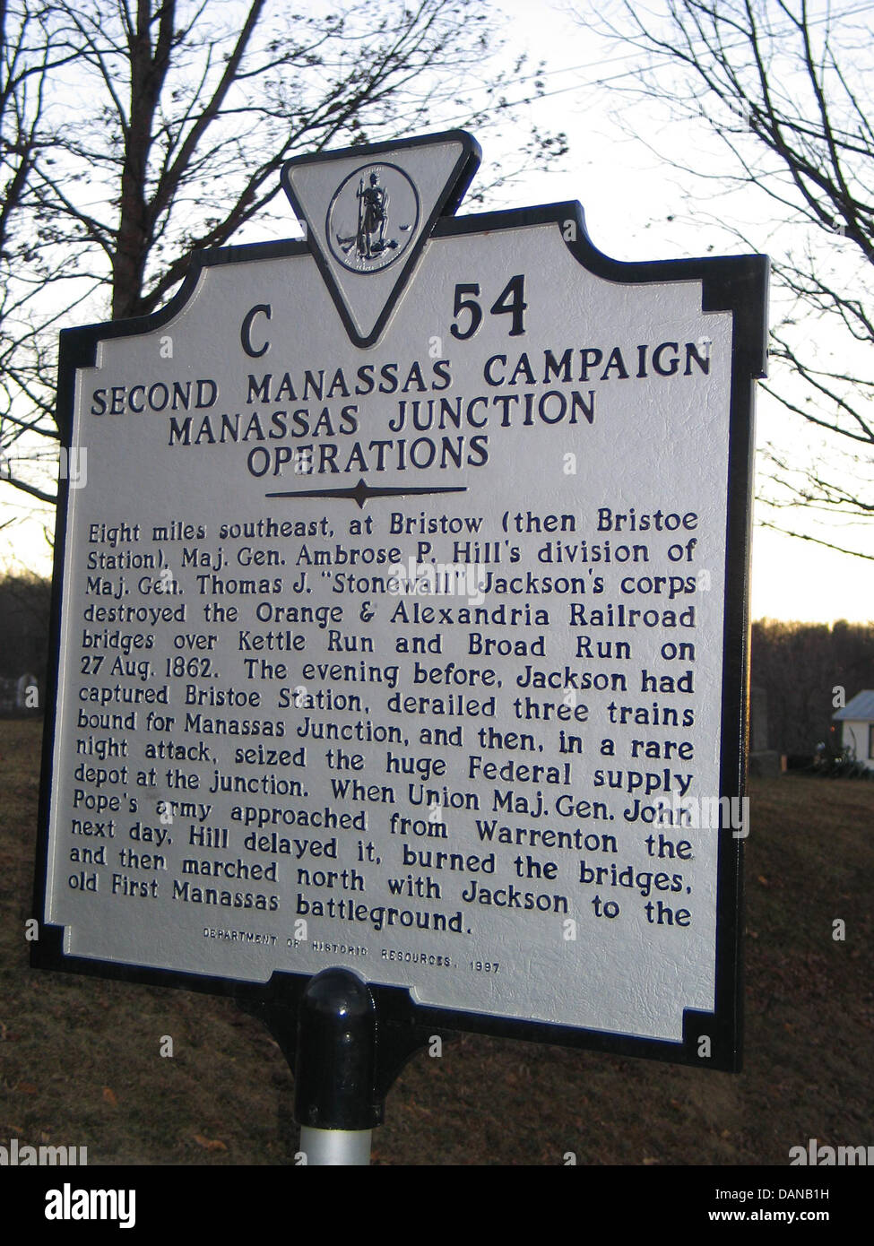 SECOND MANASSAS CAMPAIGN MANASSAS JUNCTION OPERATIONS  Eight miles southeast, at Bristow (then Bristoe Station), Maj. Gen. Ambro Stock Photo