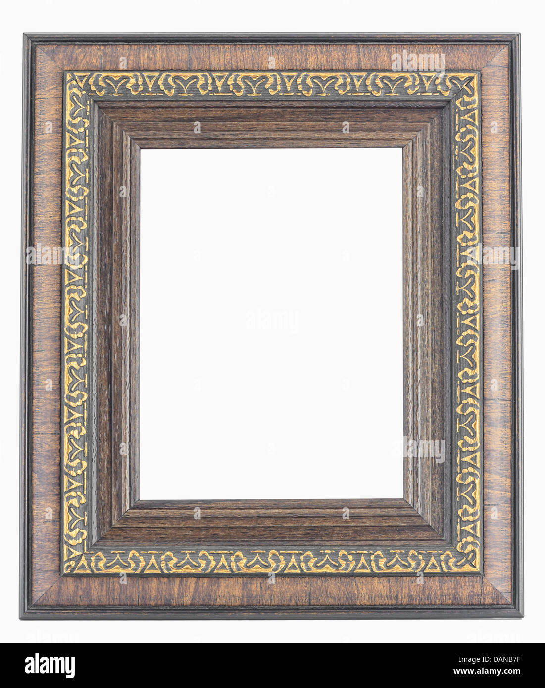Vintage picture frame, wood plated Stock Photo