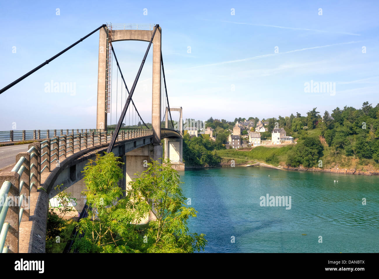 bridge over the Rance in Port Saint Jean, Brittany, France Stock Photo