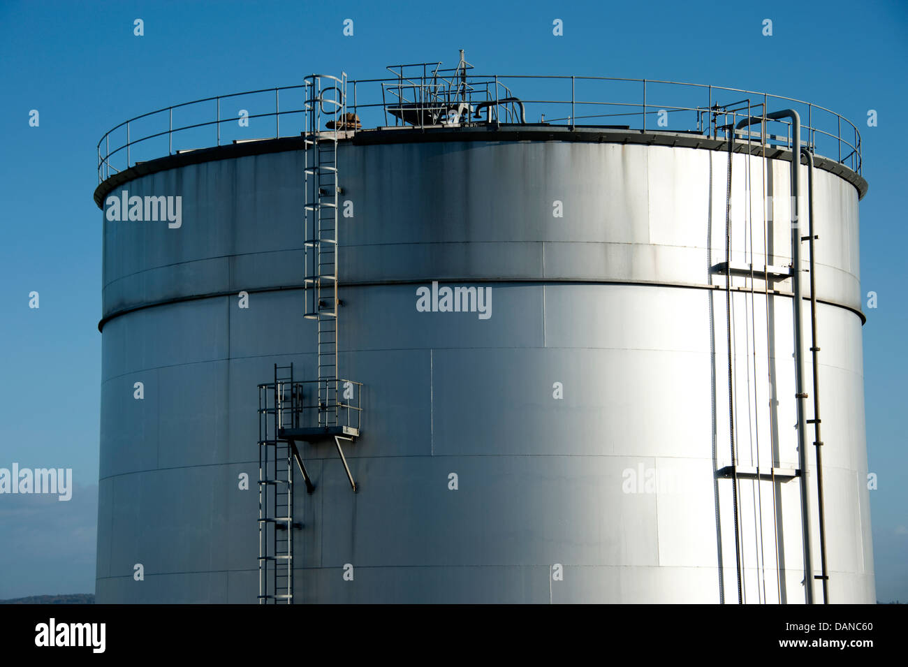 Petrochemical Refinery Gas Oil Storage Tank Stock Photo