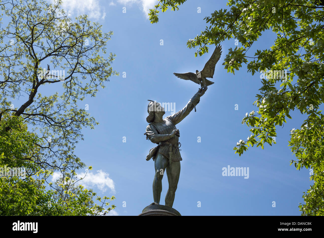 The Falconer Statue, Central Park, NYC, USA Stock Photo Alamy