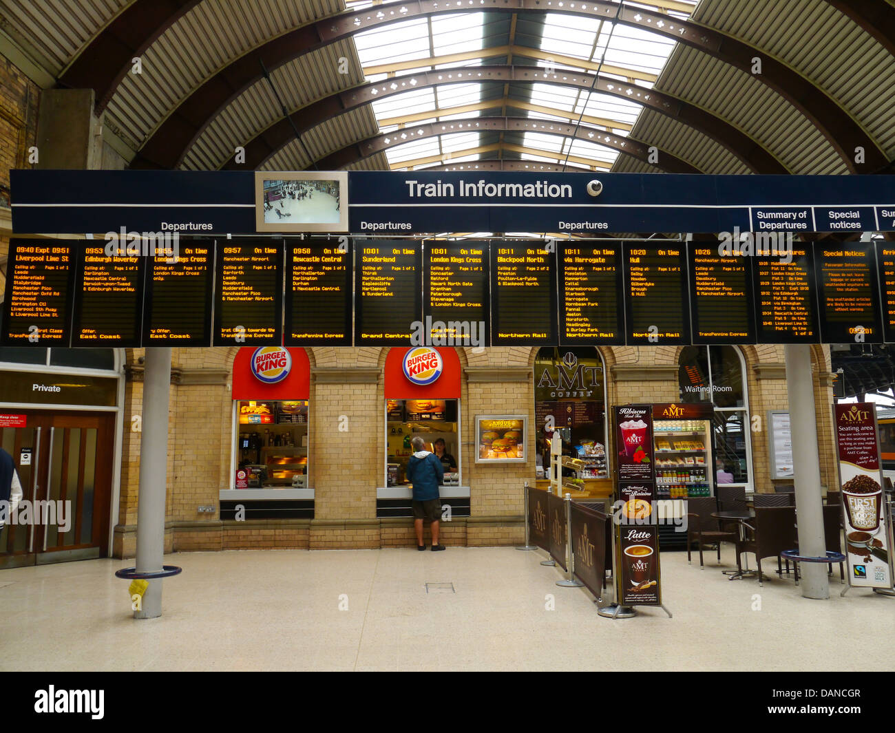 York train station, on the East Coast Mainline, York, England Stock