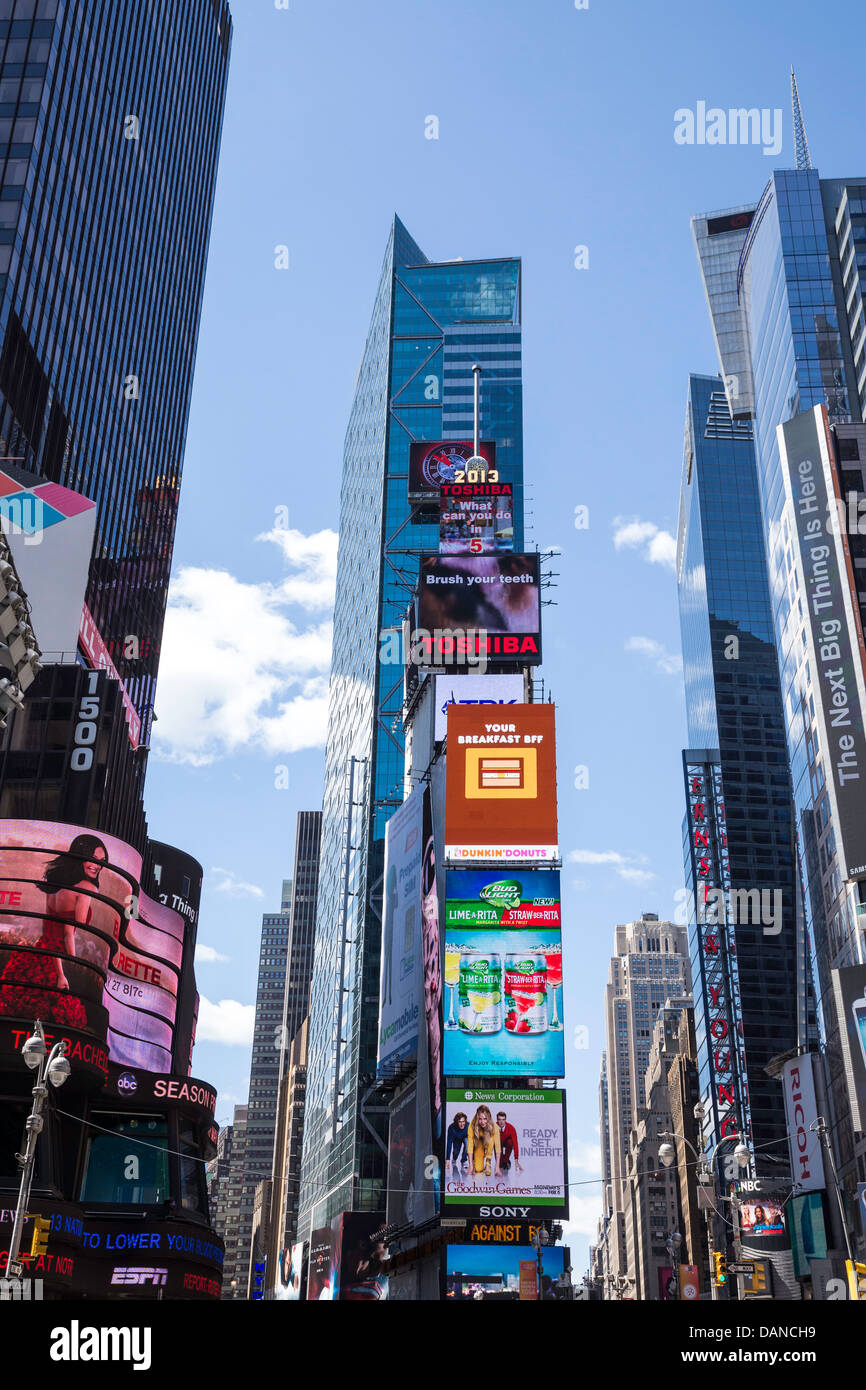 Times Square Advertising and Buildings, NYC Stock Photo