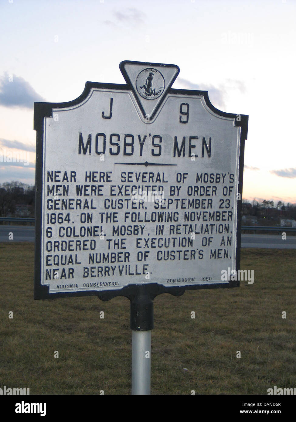 MOSBY'S MEN Near here several of Mosby's men were executed by order of