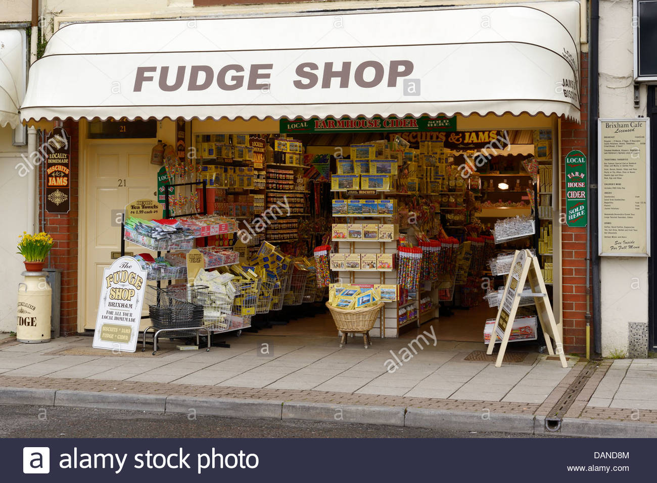 Tourist fudge shop, Brixham, Devon, England UK Stock Photo 58249092