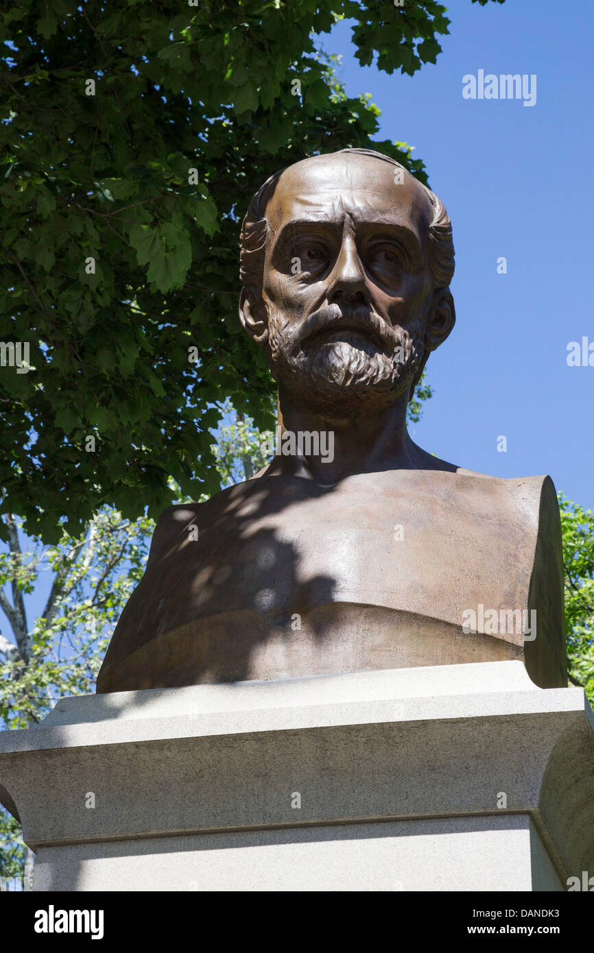 Giuseppe Mazzini, Italian Politician Activist, Statue in Central Park, NYC,USA Stock Photo