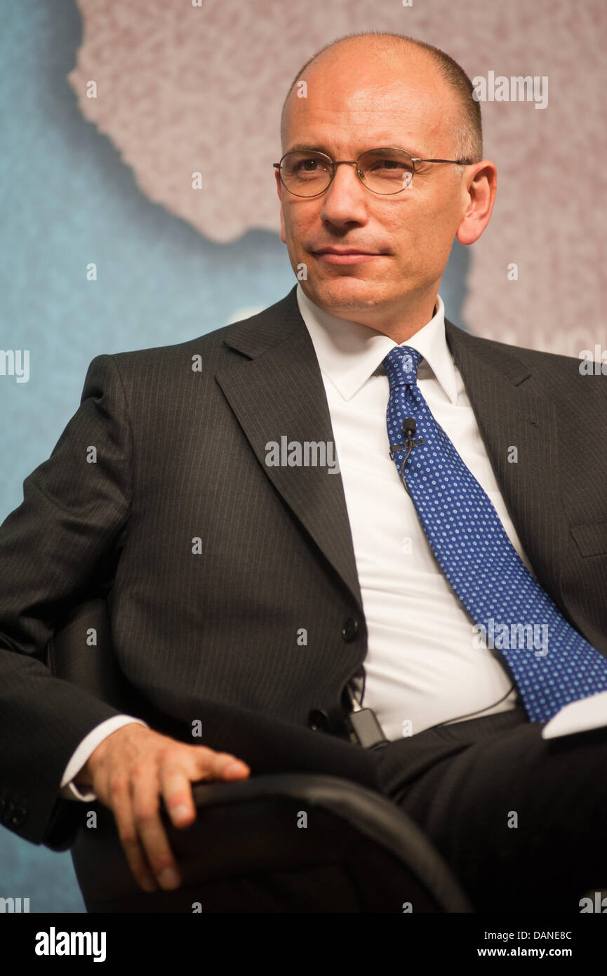London Uk 16th July 2013 Italian Prime Minister Enrico Letta Stock Photo Alamy