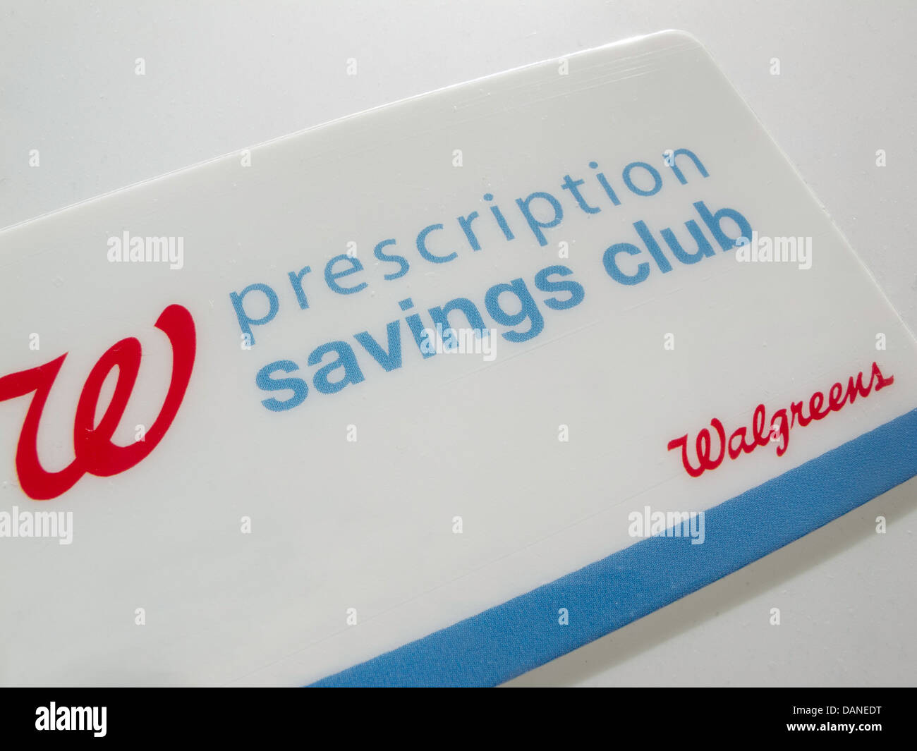 Walgreens Drugstores Prescription Savings Club Card, Loyal Customer Reward Program Still Life, NYC, USA Stock Photo
