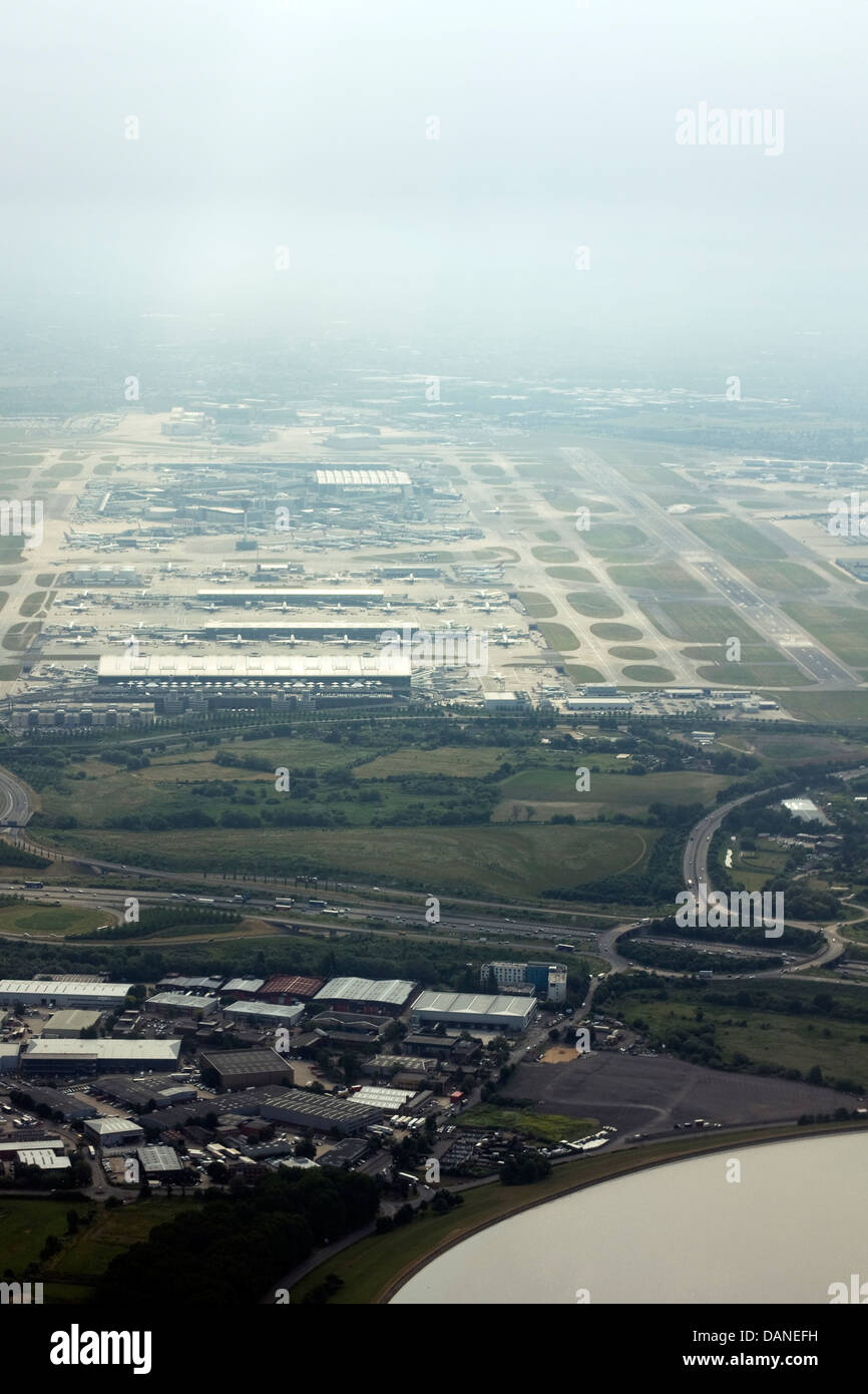 Aerial view of London Heathrow Airport Stock Photo