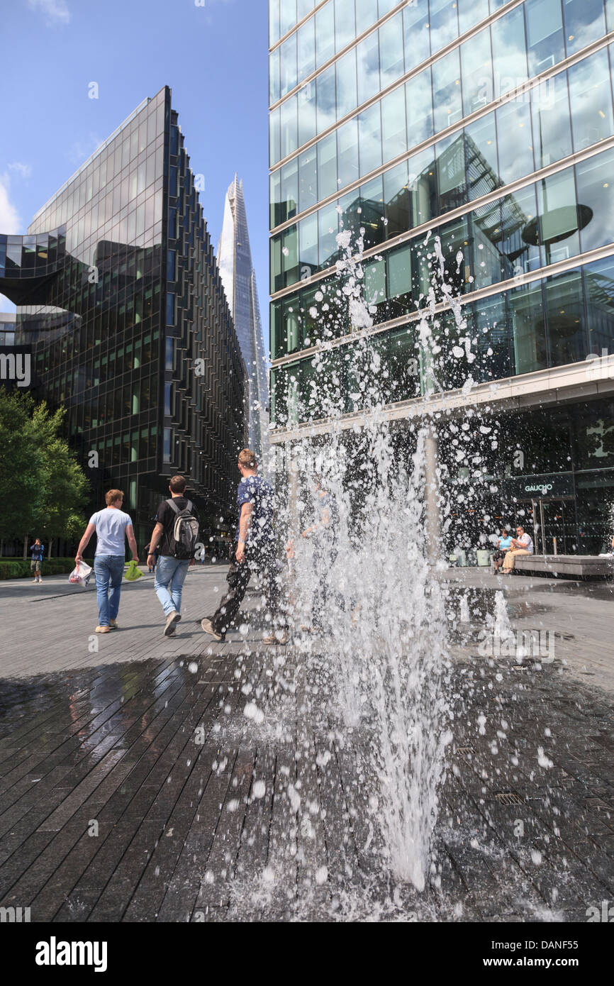 Water Fountain, More London Place, London, UK Stock Photo