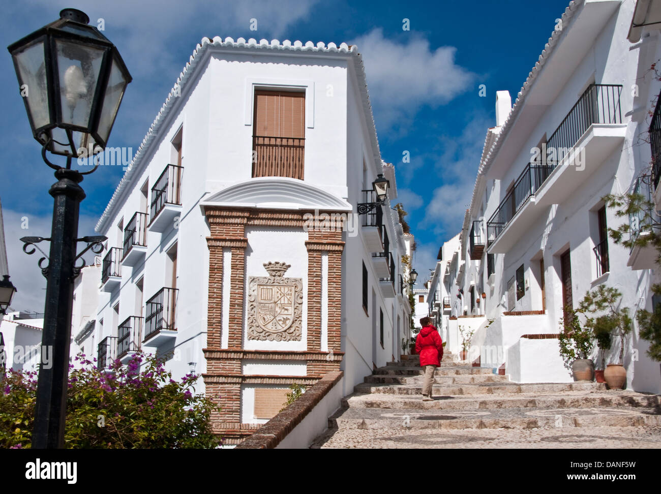 Frigiliana, Andalucian white village on Costa del Sol, Spain. Stock Photo