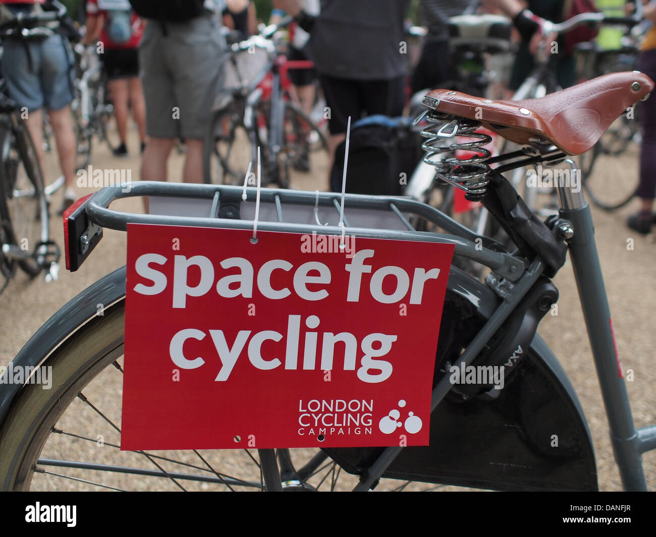 London, UK. 16th July, 2013. Over 2,000 cyclists gather in London to protest at the number of cycling fatalities. Credit:  Doozzi Photography/Alamy Live News Stock Photo