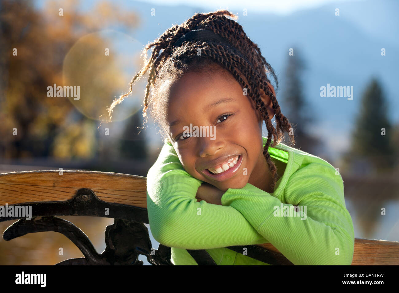 Happy African American Girl Stock Photo - Alamy