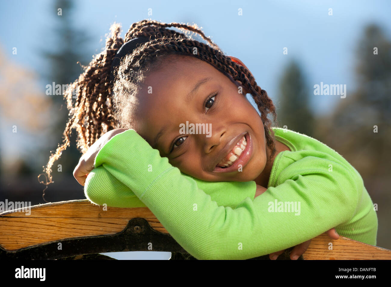 Happy African American Girl Stock Photo - Alamy