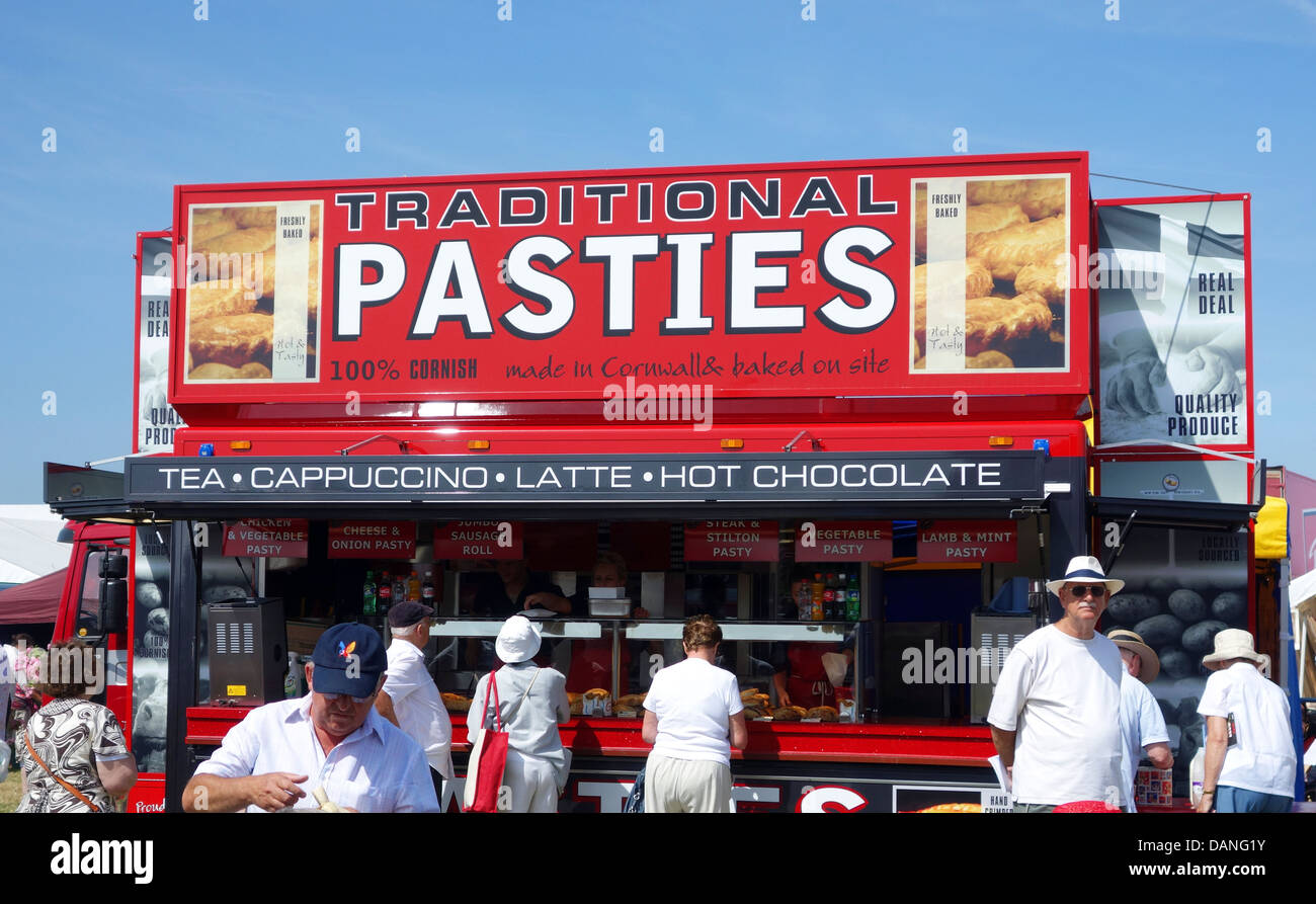 A Pasty stall at Stithians show in Cornwall Stock Photo