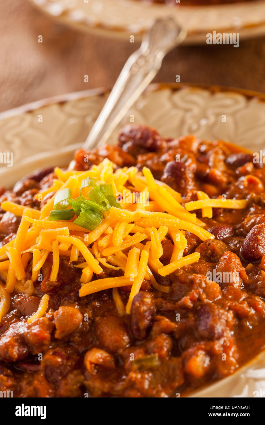 Spicy Homemade Chili Con Carne Soup in a Bowl Stock Photo Alamy