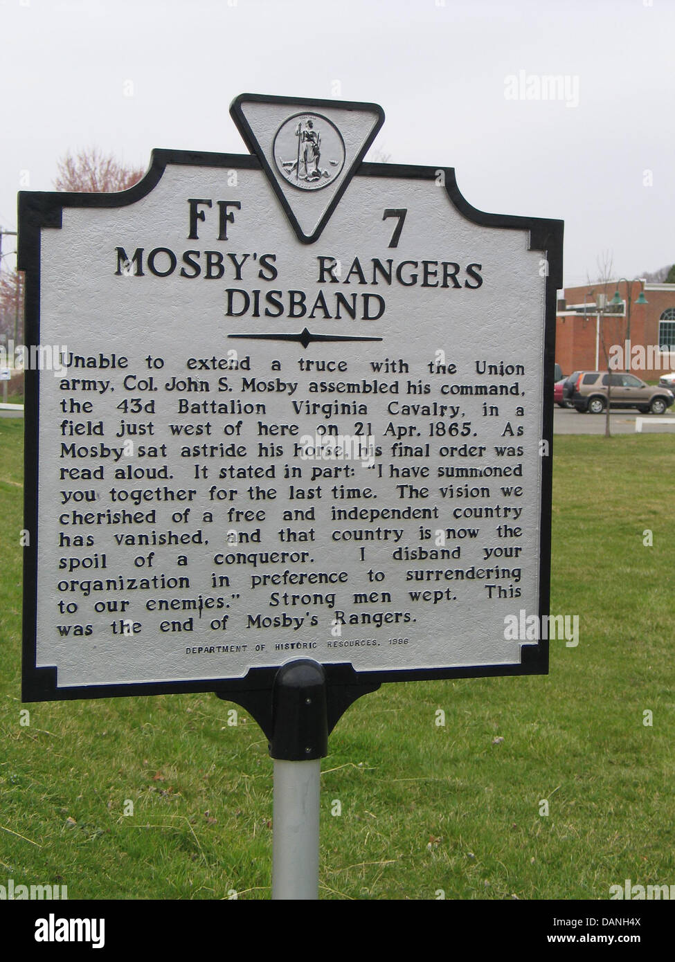MOSBY'S RANGERS DISBAND Unable to extend a truce with the Union army