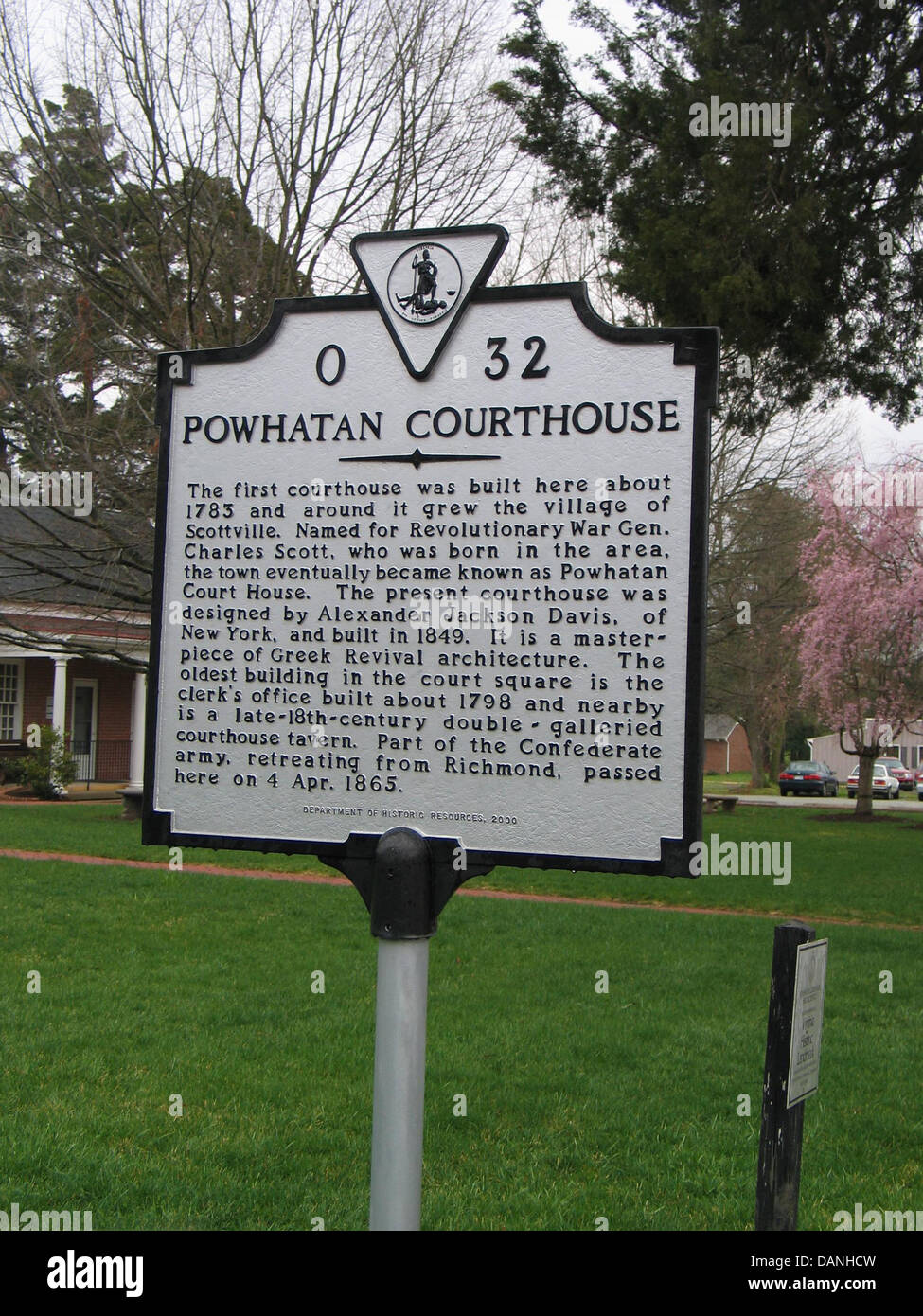 Historic powhatan county courthouse powhatan virginia sign hires stock