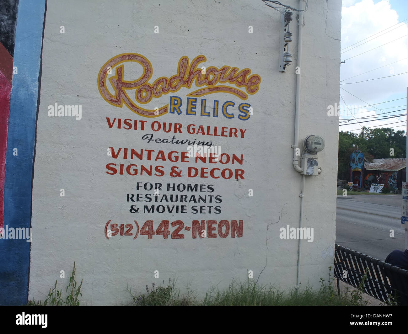 South Congress Avenue Austin Texas Shops Signs Stock Photo