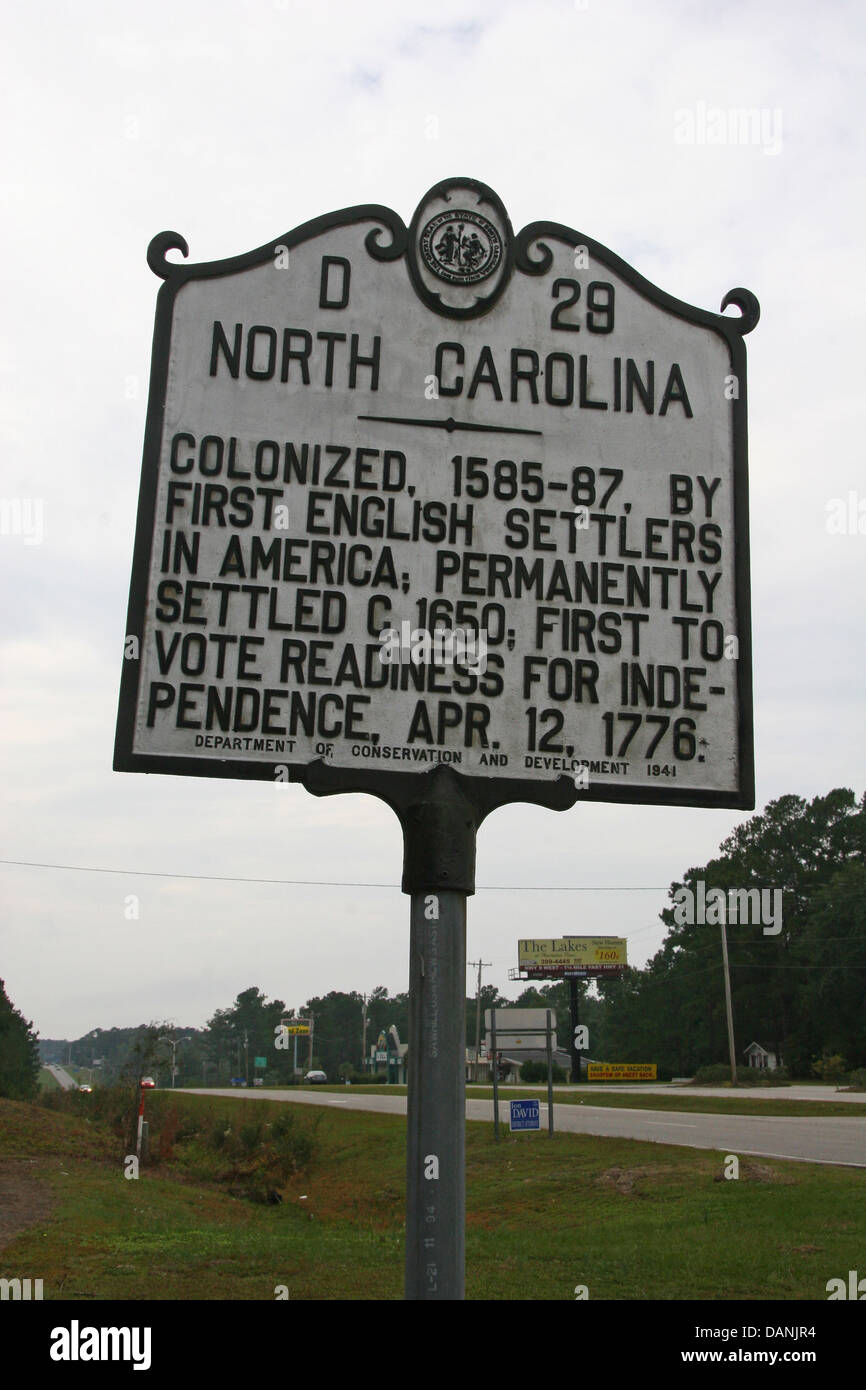 NORTH CAROLINA Colonized, 158587, by first English settlers in America