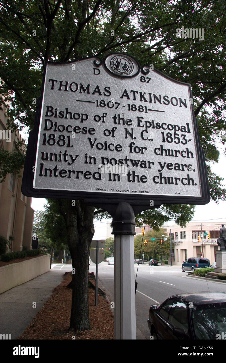 THOMAS ATKINSON (1807-1881) Bishop of the Episcopal Diocese of N.C., 1853-1881. Voice for church unity in postwar years. Interred in the church. Division of Archives and History, 1983 Stock Photo