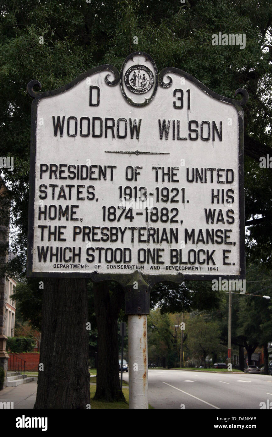 WOODROW WILSON President of the United States, 19131921. His home
