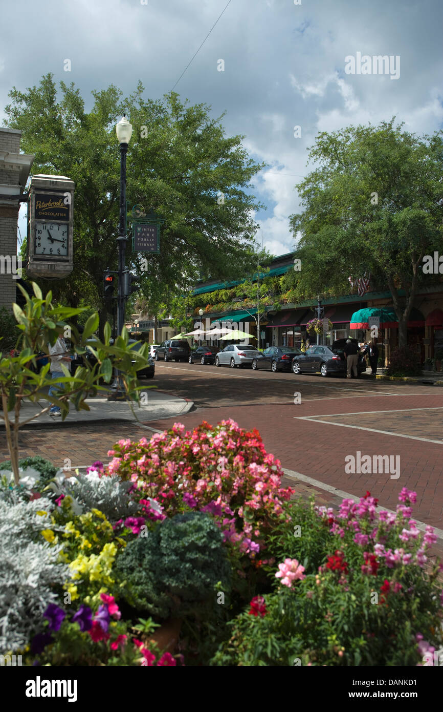 SOUTH PARK AVENUE WINTER PARK ORLANDO FLORIDA USA Stock Photo