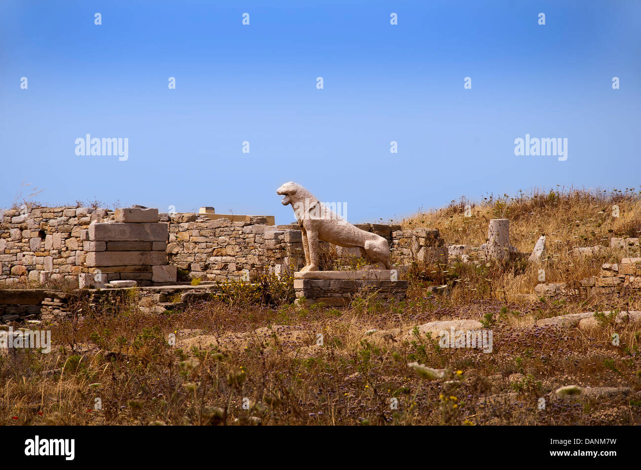 The Temple Island of Delos in the Cyclades Islands Greece Stock Photo ...