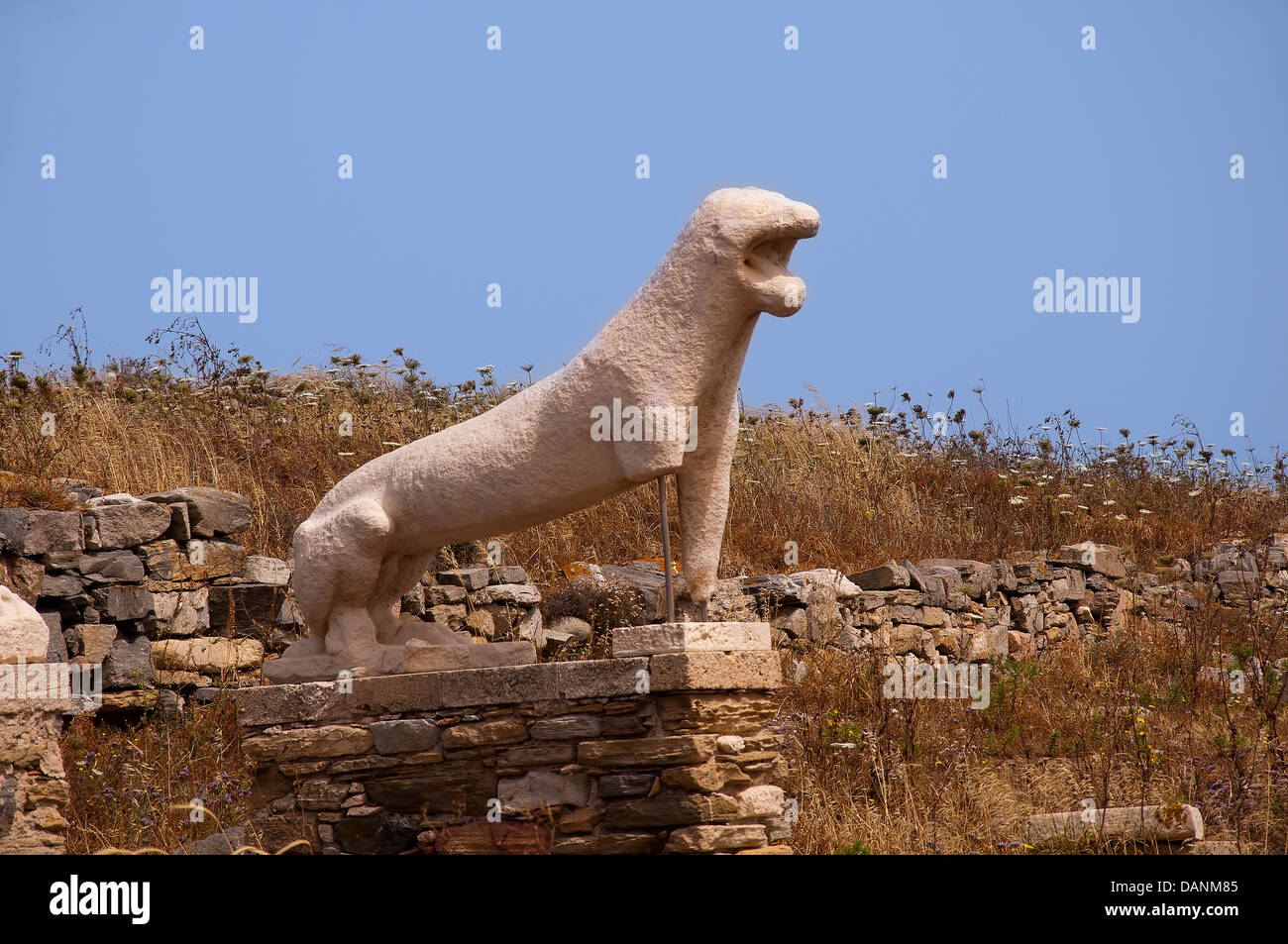The Temple Island of Delos in the Cyclades Islands Greece Stock Photo ...