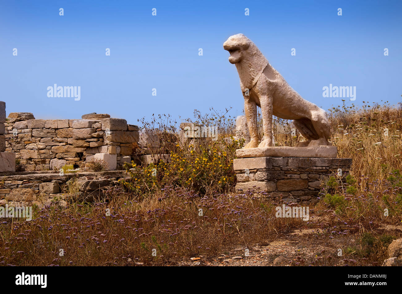 The Temple Island of Delos in the Cyclades Islands Greece Stock Photo ...