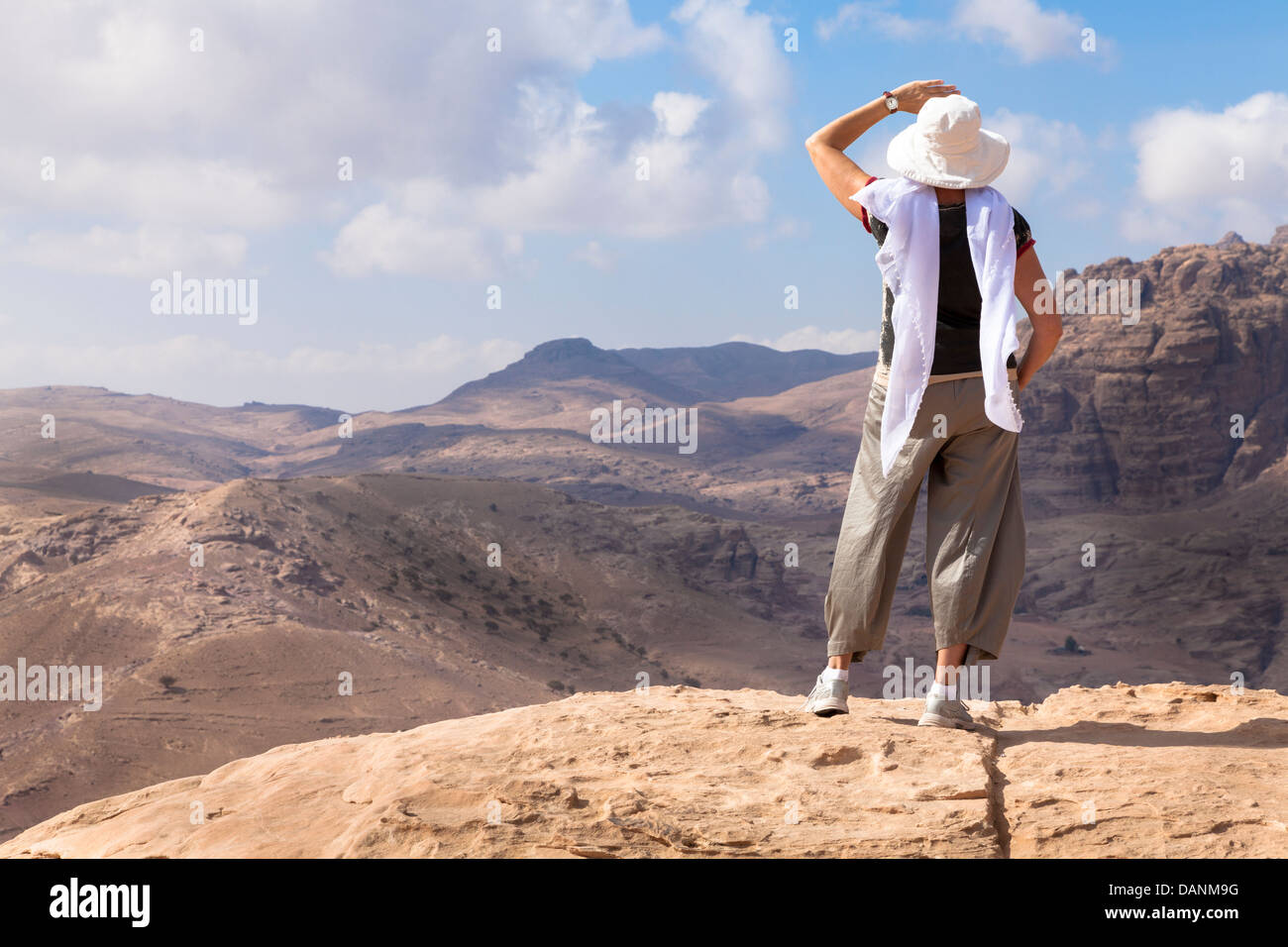 Hiking in Petra Stock Photo