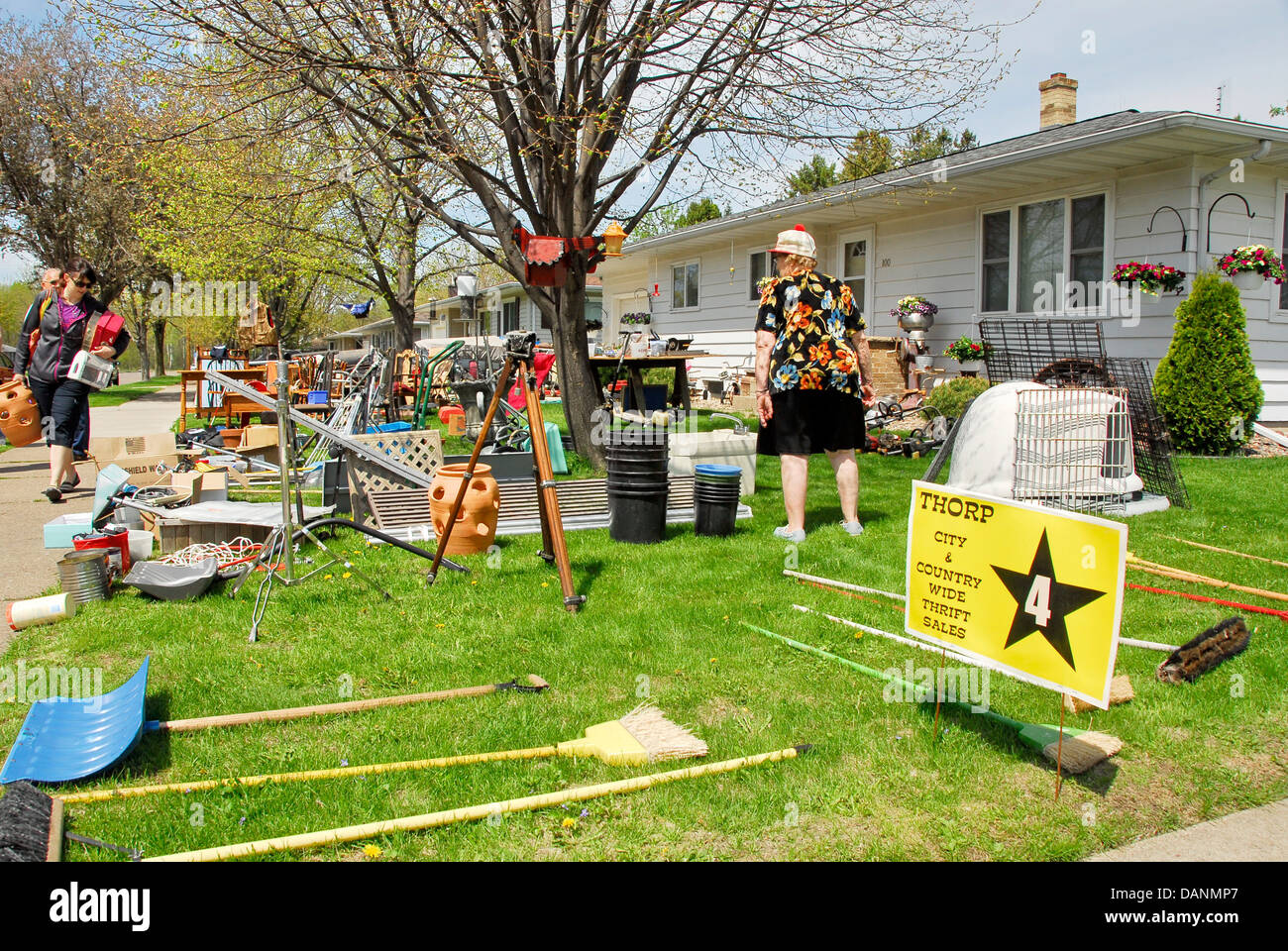 City and Country Wide Annual Thrift Sales Day in Thorp, Wisconsin Stock