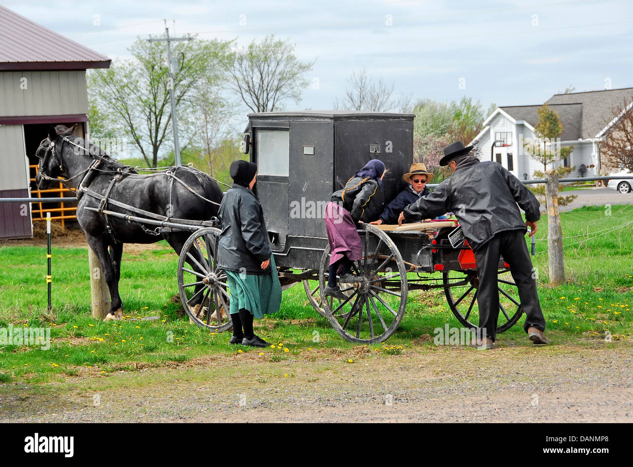 Mennonite horse and buggy at the Central Wisconsin Produce Auction in