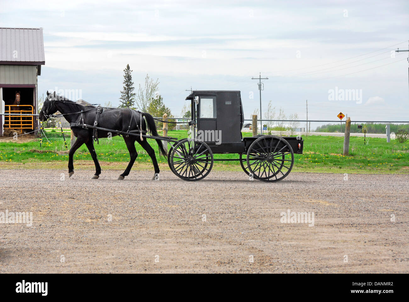 Mennonite horse and buggy at the Central Wisconsin Produce Auction in