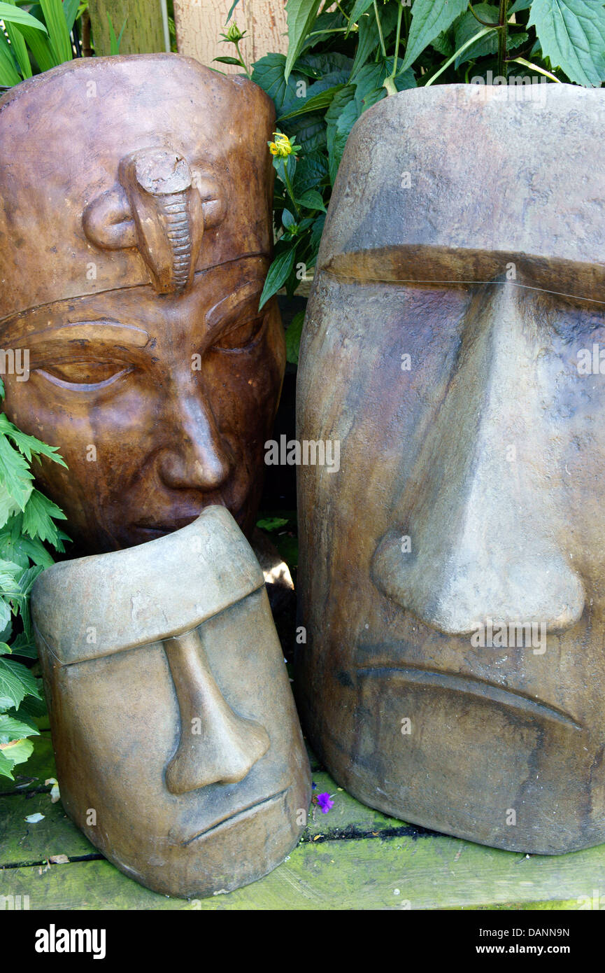 Grumpy Garden Stone Faces Stock Photo 58255393 Alamy
