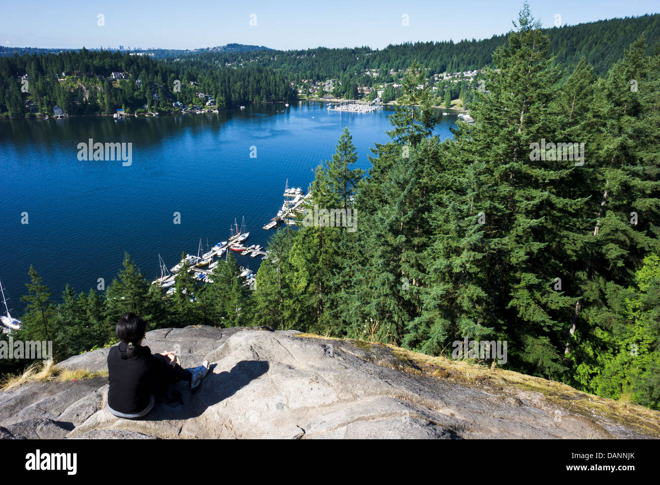 View on Deep Cove from Quarry Rock. North Vancouver, British Columbia