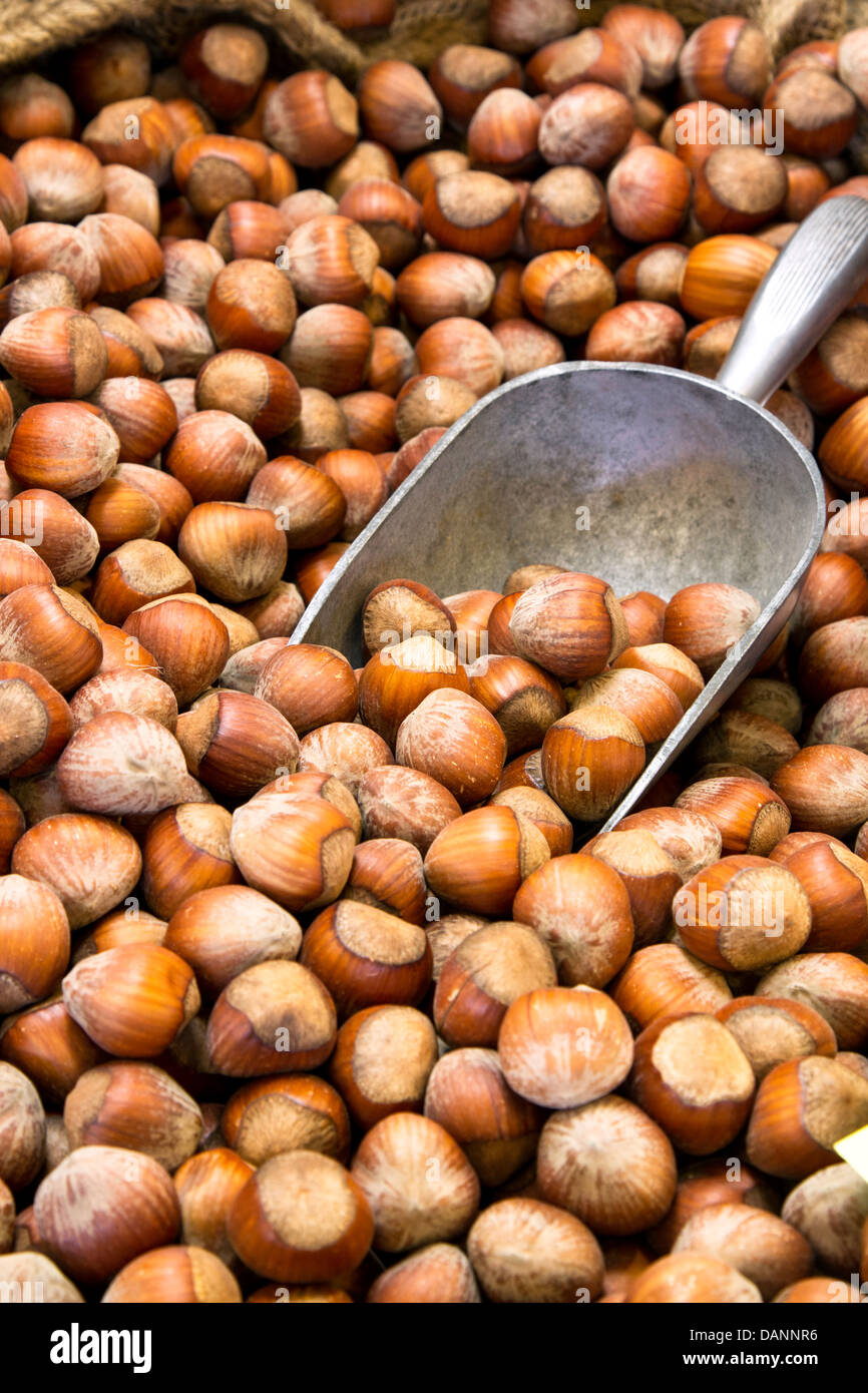 Bulk hazelnuts for sale at farmers market Stock Photo Alamy