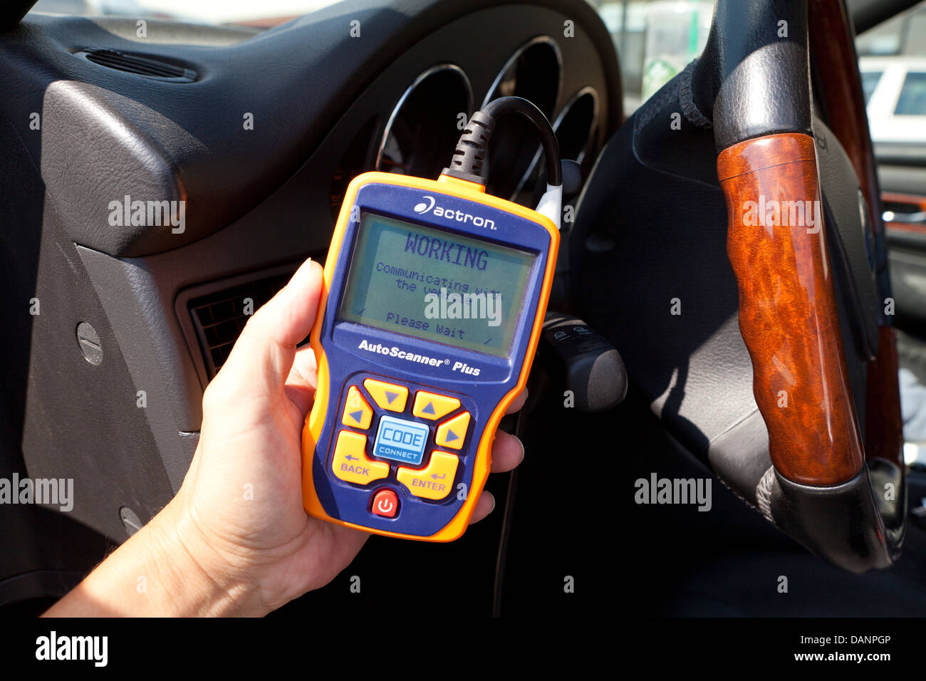 OBD II automotive diagnostics tool - USA Stock Photo